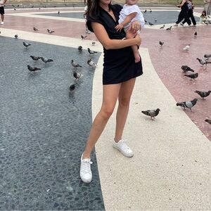 Zara black skort wrap dress